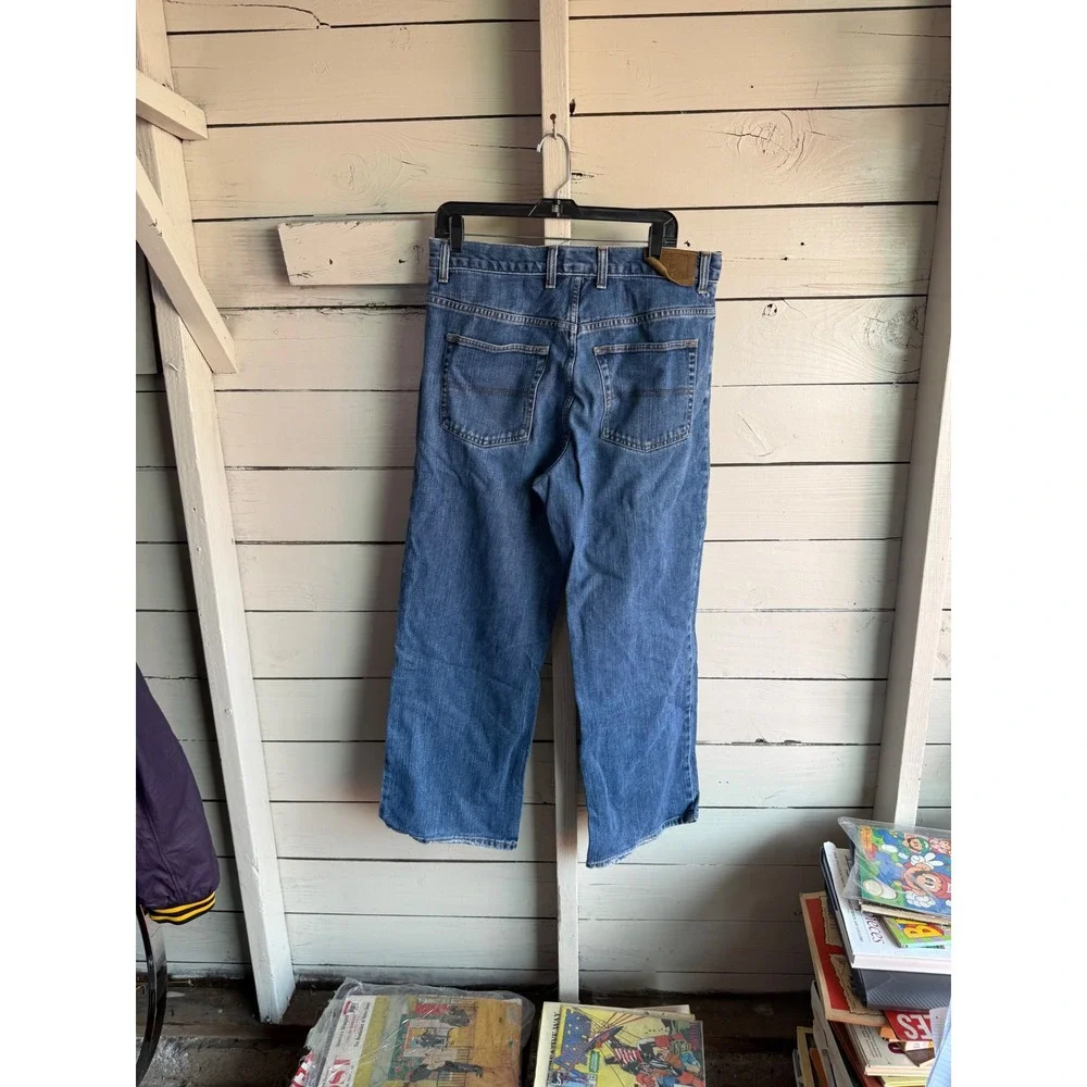 Tommy Hilfiger Mens Straight Leg Denim Jeans Medium Wash Blue 34x30 Vintage